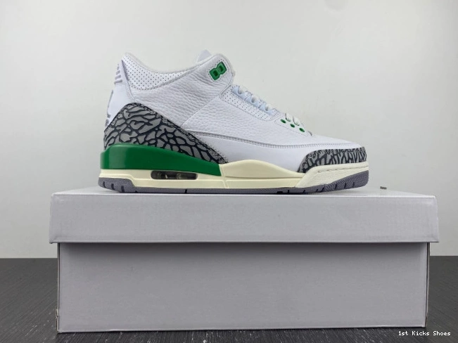 1st Kicks Shoes Jordan (W) Retro 3 CK9246-136 Lucky Green 0822